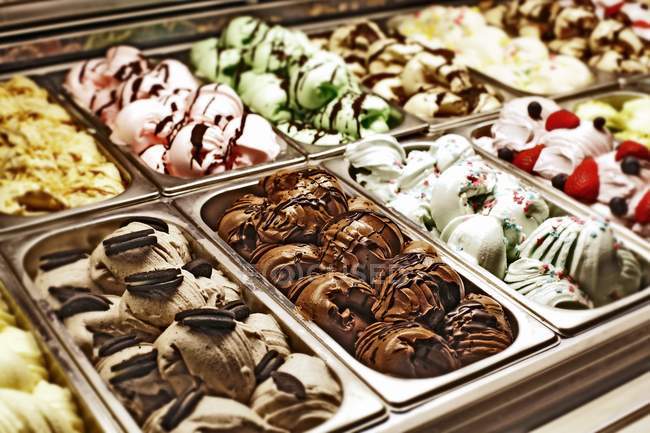 Vários tipos de sorvete — Fotografia de Stock