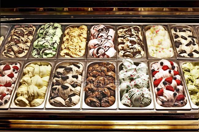 Vários tipos de sorvete — Fotografia de Stock