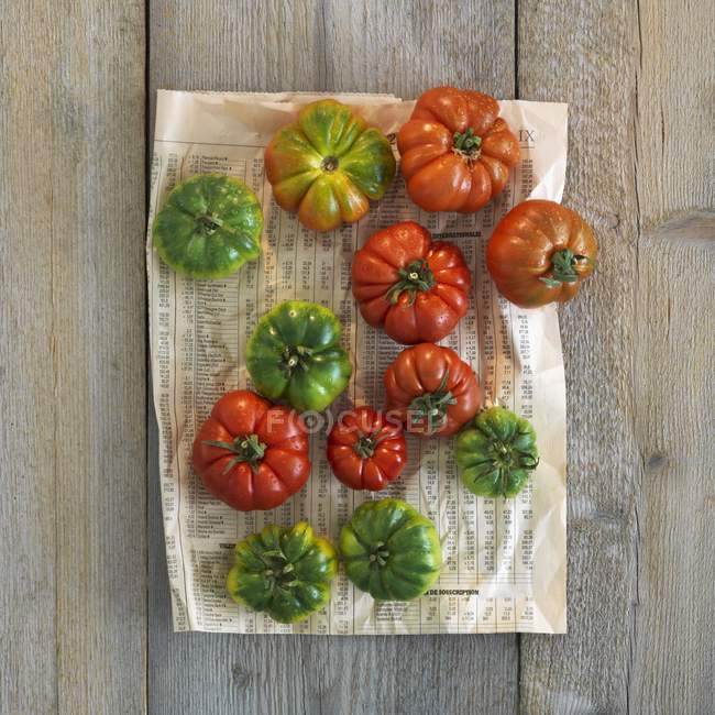 Tomates bifteck rouges et vertes — Photo de stock