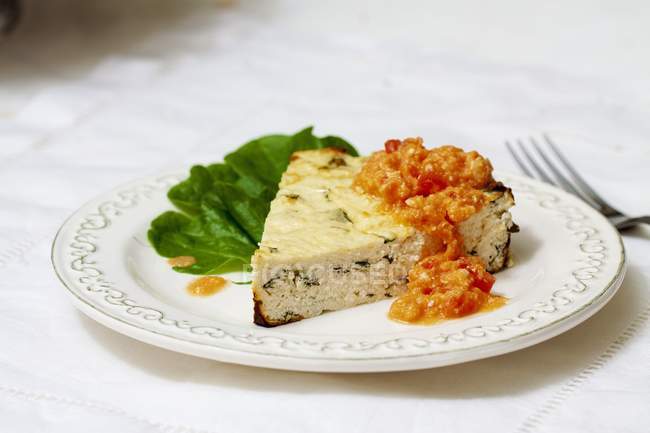 Ricotta bake with tomato — Stock Photo