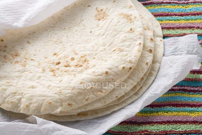 Freshly baked tortillas — Stock Photo