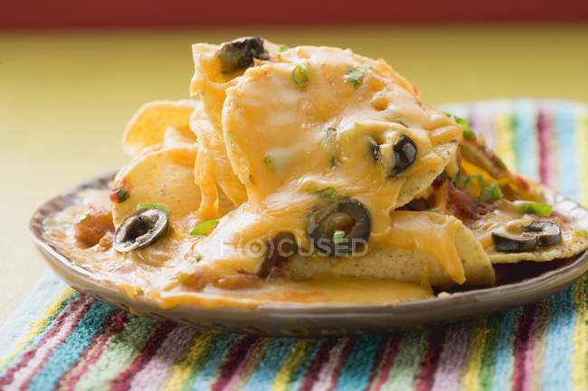 Tortilla chips with cheese — Stock Photo