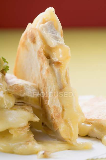 Chicken quesadillas on napkin — Stock Photo