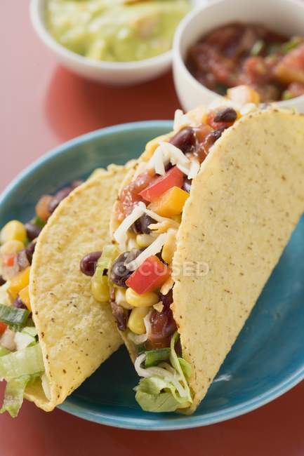 Two vegetable tacos — diet, background - Stock Photo | #151376194