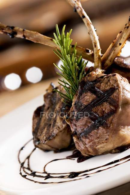 Grilled Rack of Lamb — Stock Photo