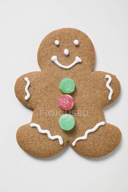 Gingerbread man with decorations — Stock Photo