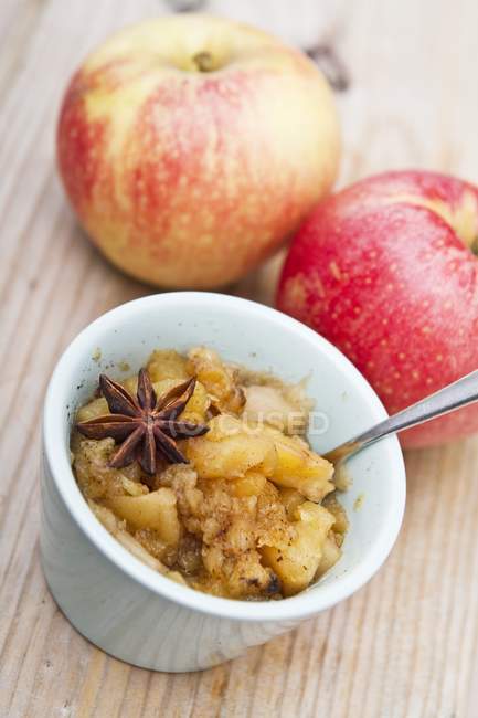 Closeup view of apple Chutney with star anise — Stock Photo
