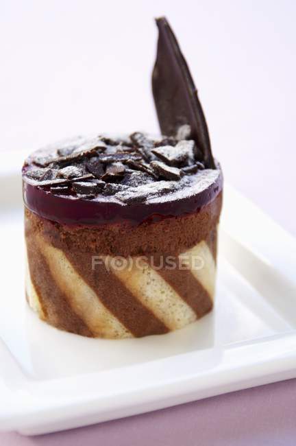 Pastel de chocolate con bayas - foto de stock