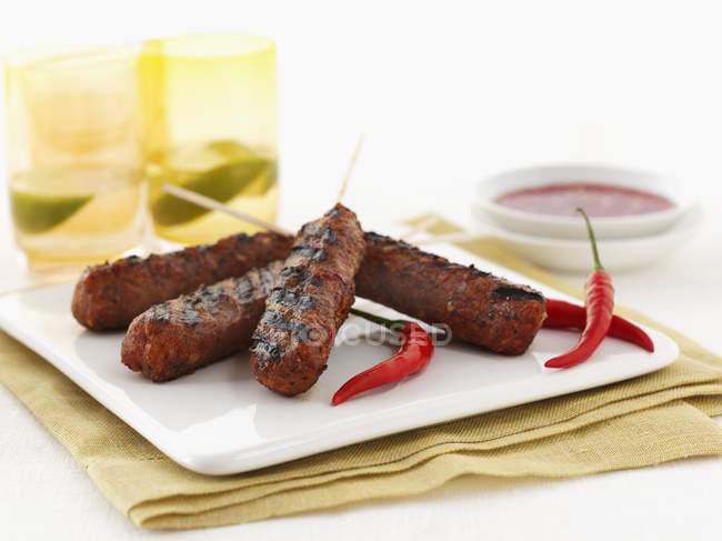 Kebabs de viande hachée — Photo de stock