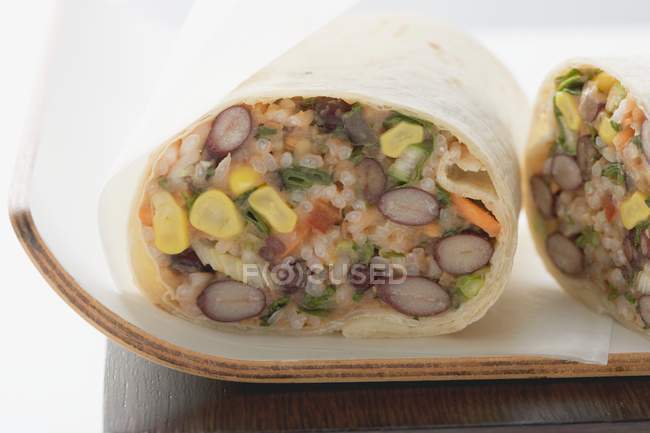 Burrito de feijão e arroz — Fotografia de Stock