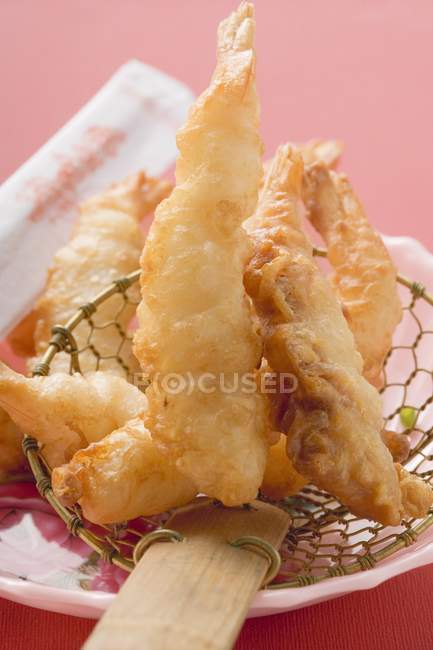 Crevettes frites en pâte — Photo de stock