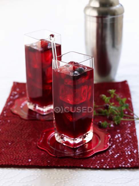 Winter berry cocktails — Stock Photo