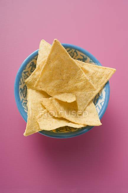 Nachos in Mexican bowl — Stock Photo