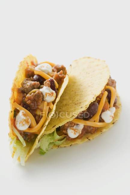 Tacos cheios de carne picada — Fotografia de Stock