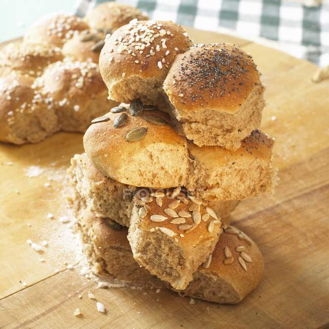 Baked rolls with seeds — Stock Photo