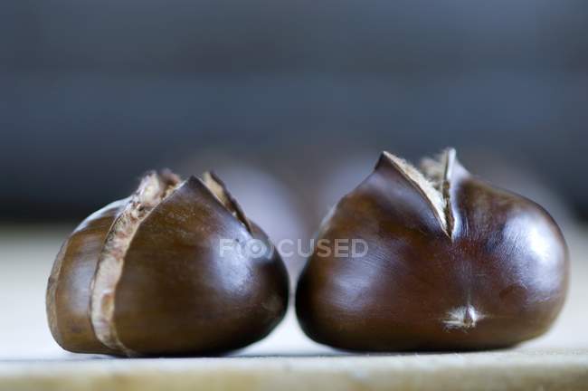 Two roasted chestnuts — Stock Photo