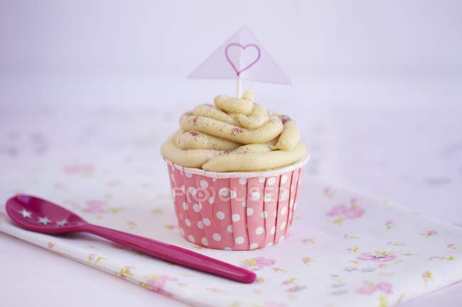 Cupcake à la vanille végétalien — Photo de stock
