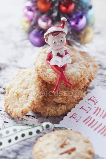 Christmas biscuits with nuts — Stock Photo