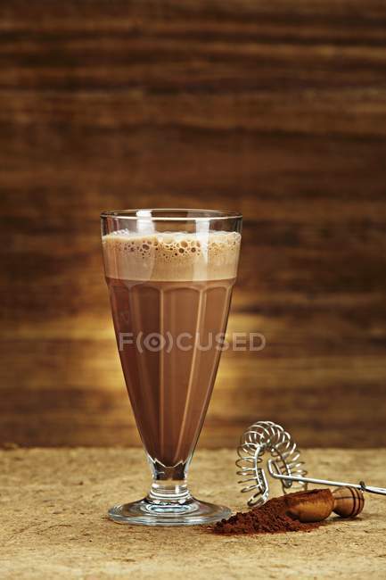 Hot chocolate in glass — Stock Photo