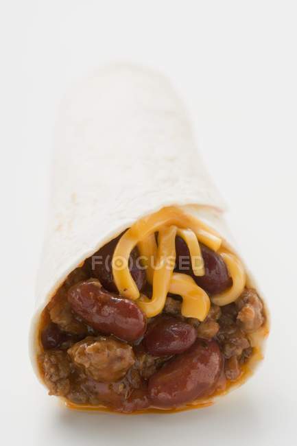 Burrito mit Chili con Carne — Stockfoto