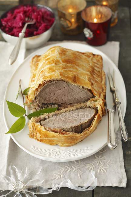 Roasted Beef in pastry — Stock Photo