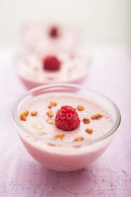 Raspberry panna cotta — Stock Photo