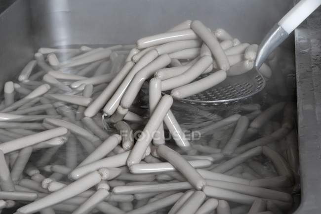 Boiled Sausages in water — Stock Photo