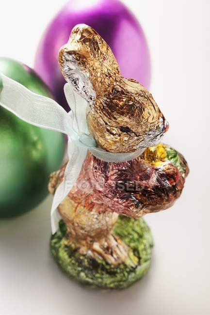 Conejo de Pascua de chocolate - foto de stock