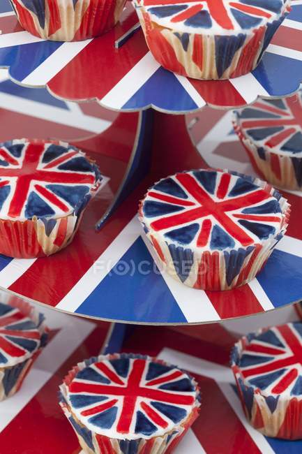 Cupcakes décorés avec Union Jacks — Photo de stock