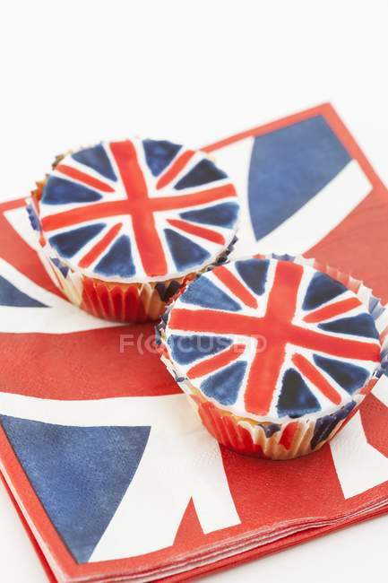 Due cupcake Union Jack — Foto stock