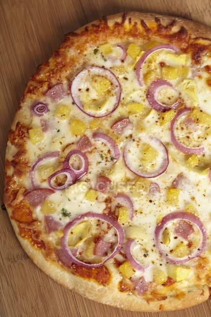 Hawaiian Pizza with Pineapple — Stock Photo