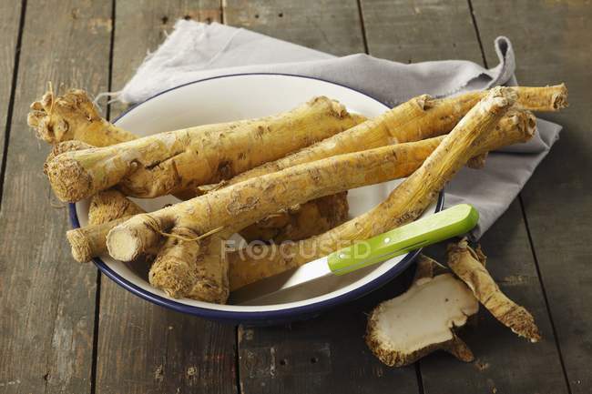 Fresh horseradish roots — Stock Photo