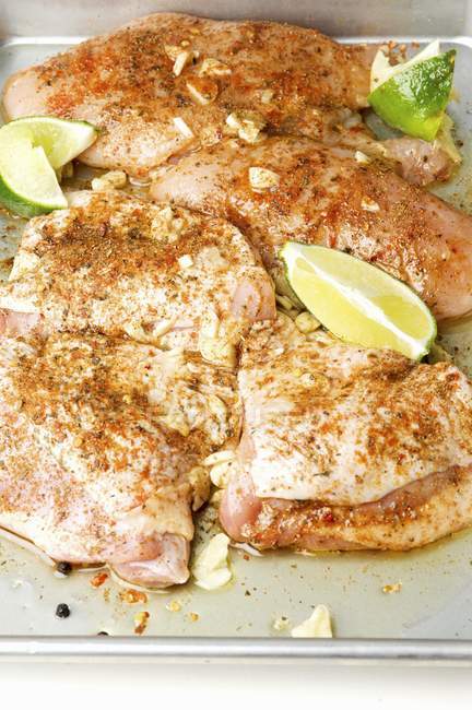 Marinated and spiced Chicken Breasts — Stock Photo