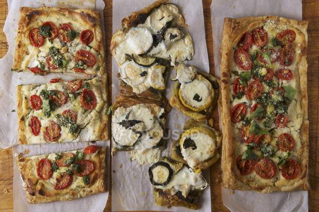 Puff Pastry Pizzas — Stock Photo