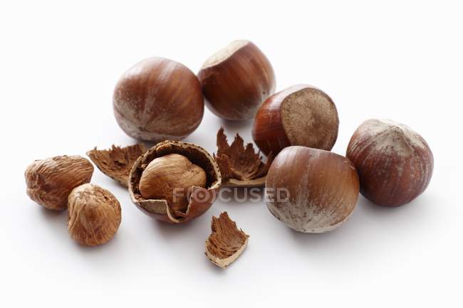 Number of whole hazelnuts — Stock Photo