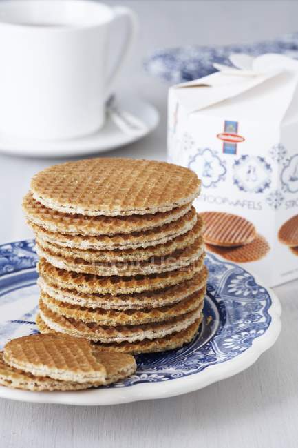 Biscoitos waffle xarope — Fotografia de Stock