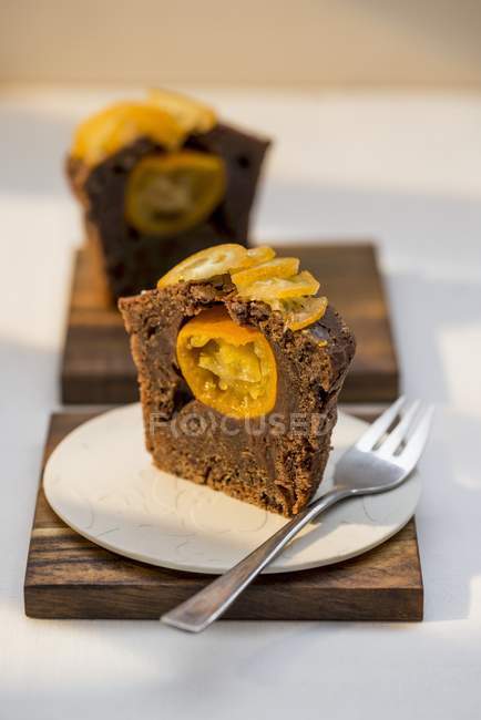 Cupcake con kumquat in mezzo — Foto stock