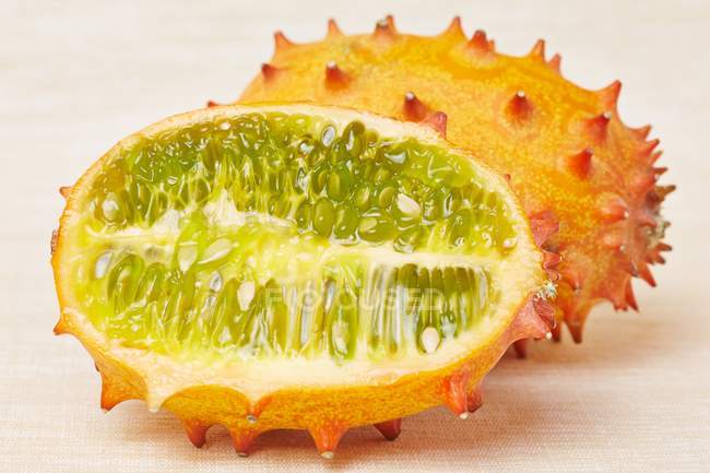 Horned melon with half — Stock Photo