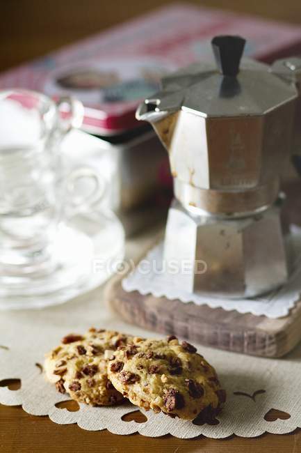 Muesli biscuits with chocolate — Stock Photo