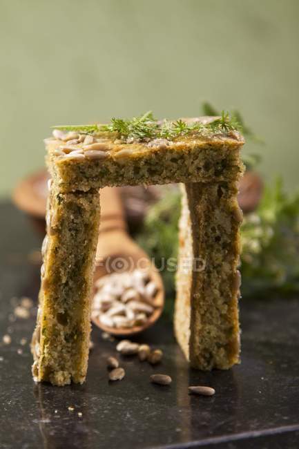 Slices of herb bread — Stock Photo