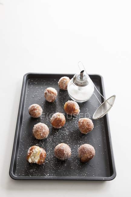 Mini donuts com açúcar — Fotografia de Stock