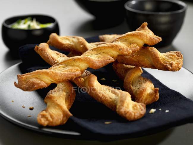Cheese and chive pastry — Stock Photo