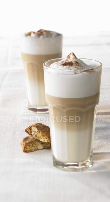Glasses of cafe latte — Stock Photo