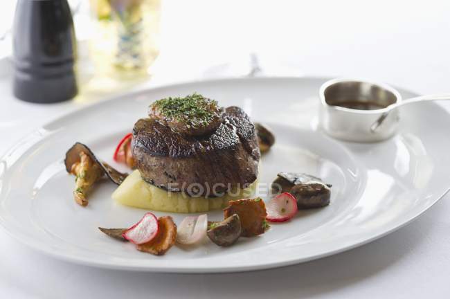 Beef medallion with liver — Stock Photo