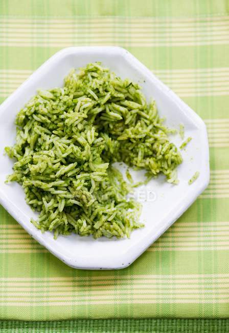 Spinach risotto rice — Stock Photo