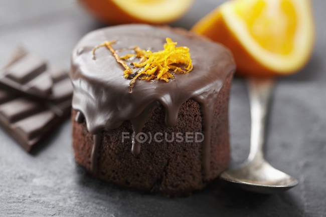 Chocolate orange mini cake — Stock Photo