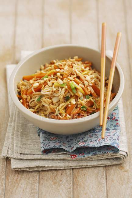 Asian noodles with carrots — Stock Photo