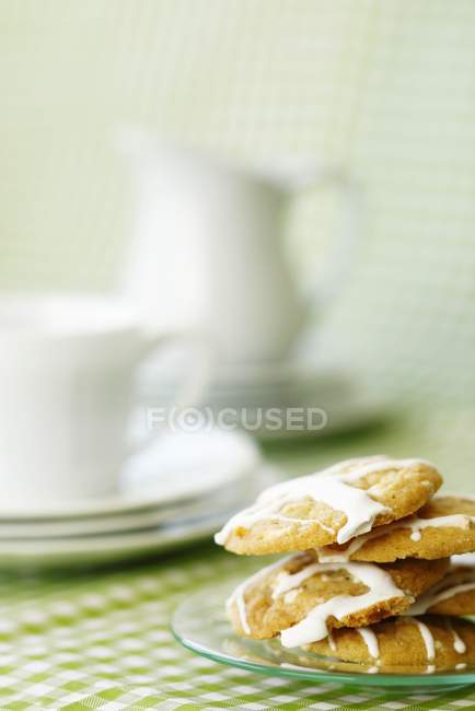 Stack of iced biscuits — Stock Photo