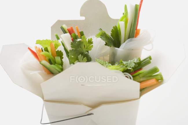 Rouleaux de papier de riz aux légumes — Photo de stock