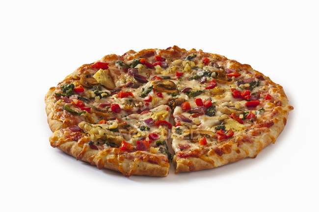 Pizza aux légumes et herbes — Photo de stock